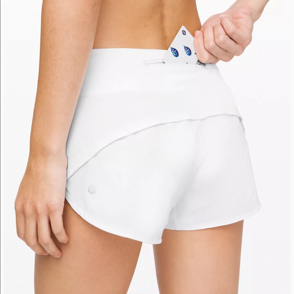 Lululemon White Speed Up 2.5 Shorts